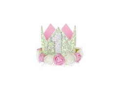 Korona habrózsákkal a születésnapi partira fehér - 1 db.