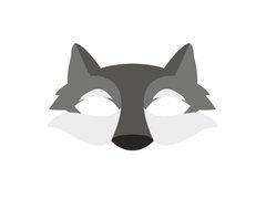 Farkas filc maszk - 1 db.