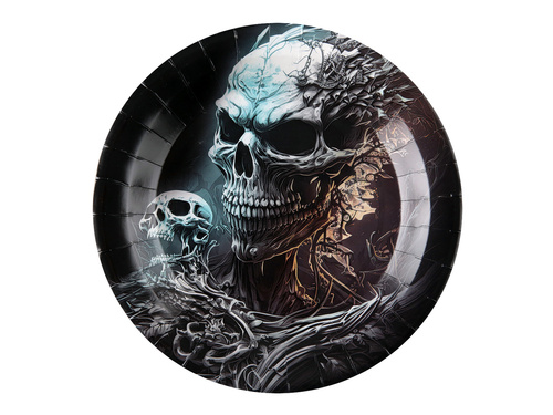 Halloween papírtányérok Bonehead - 22,5 cm - 10 db.