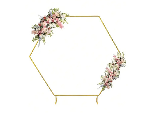 Hatszögletű arany ballon keret - 200 x 220 cm - 1 db.