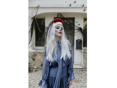 Ezüst paróka rojtokkal - 1 db.