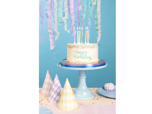 Színes születésnapi gyertyák - 8,5 cm - 6 db.