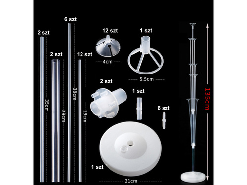 Stojak na balony - 130 cm - 13 balonów - 1 szt.