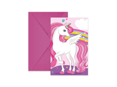 Egyszarvú születésnapi meghívók - 6 db.