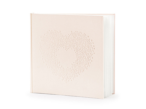 Esküvői vendégkönyv Szív világos rózsaszín - 22 lap