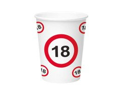 Papírpoharak születésnapokra Ban jel 18 - 250 ml - 8 db.