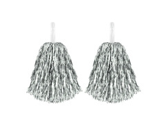 Ezüst fém pomponok - 2 db.