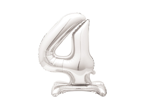 Álló fólialufi 4-es számú lufi ezüst - 76 cm - 1db.