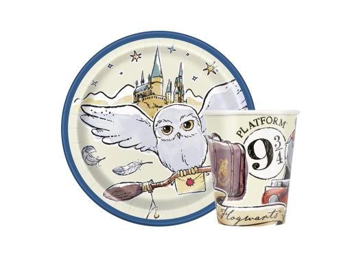 Harry Potter születésnapi poharak + papírtányérok készlet - 16 db.