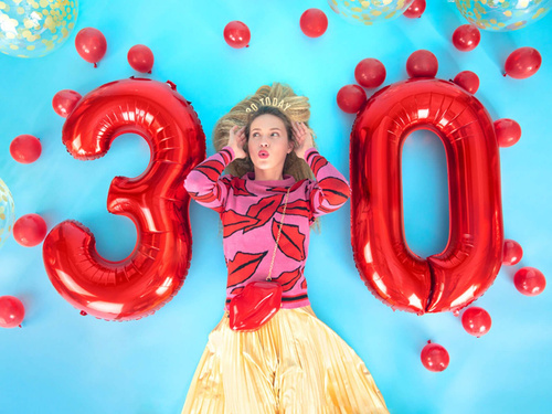 Fólia lufi 0 piros - 86 cm - 1 db.