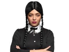 Paróka fekete copfokkal - 1 db.