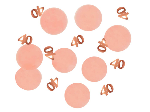 Negyvenedik születésnapi konfetti rózsaszín arany - 25g