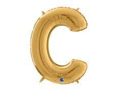 Arany C betűs fólialufi - 66 cm - 1 db.