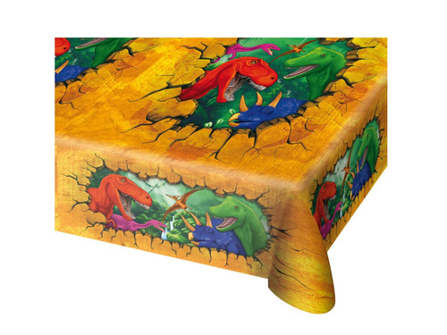 Születésnapi terítő Dinoszauruszok - 130 x 180 cm - 1 db.