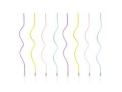 Pasztell csavart születésnapi gyertyák - 14 cm - 8 db.