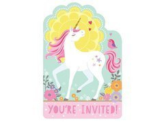 Egyszarvú születésnapi meghívók - 8 db.
