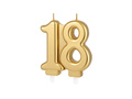 Arany 18. születésnapi gyertya - 7,5 cm - 1 db.