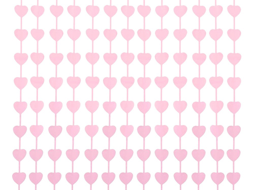 Szívek függönye pasztell rózsaszín - 100 x 200 cm