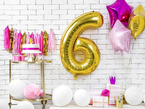 Számgyertya csillámmal - 6 - 1 db.