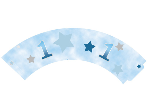 Cupcake cupcake cupcake liners a születésnapi partira Csillagok kék - 6 db.