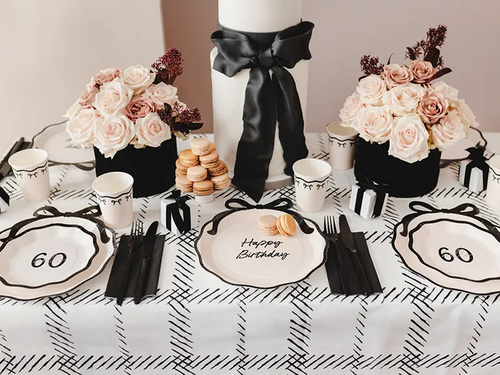 Papírtányérok születésnapokra "Hello 60" - 18 cm - 1 db.