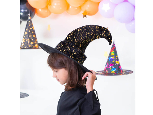 Boszorkánysapka arany csillagokkal - 1 db.