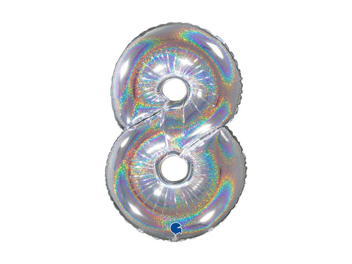 8-as számú fólialufi csillogó holografikus ezüst - 26" - 1 db.