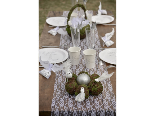 Csipke asztali futó dísz - fehér - 30cm x 5 m - 1 db.