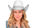 Fehér flitteres cowboy kalap - 1 db.