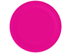 Fukszia papírtányérok - 18 cm - 6 db.