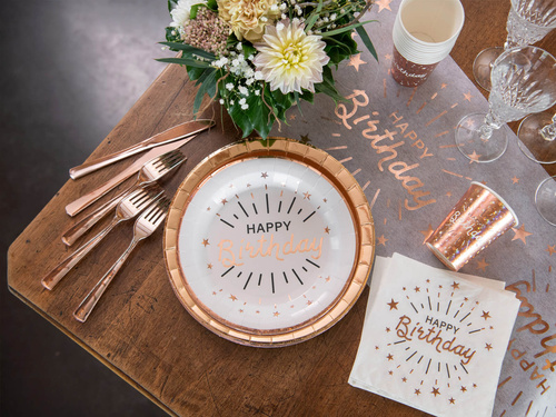 Boldog születésnapot Szikrázó papírtányérok - 22,5 cm - 10 db.