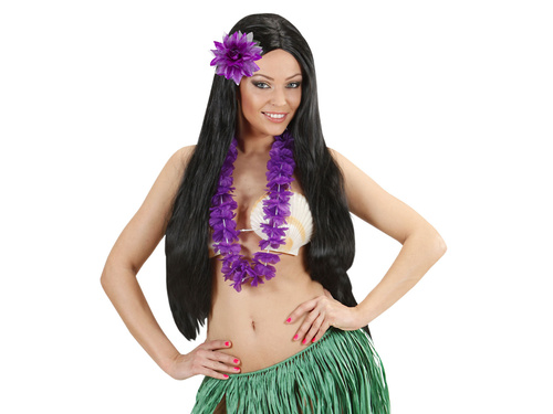 Hawaii virágos kitűző lila - 1 db.