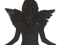 Fekete angyalszárnyak tollakkal - 62 cm - 1 db.