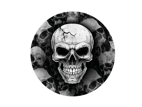 Halloween papírtányérok Koponya - 23 cm - 6 db.