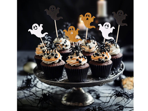 Halloween szellem cupcake picks - 6 db.