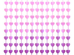 Szívek függönye matt lila - 100 x 200 cm