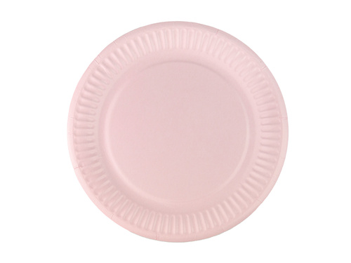 Rózsaszín papírpoharak + tányérok készlet - 24 db.