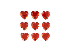 Rubin szívek Valentin napi matricák - 9 db.