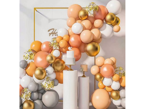 Léggömbök készlet füzérhez barna és szürke - 80 db.