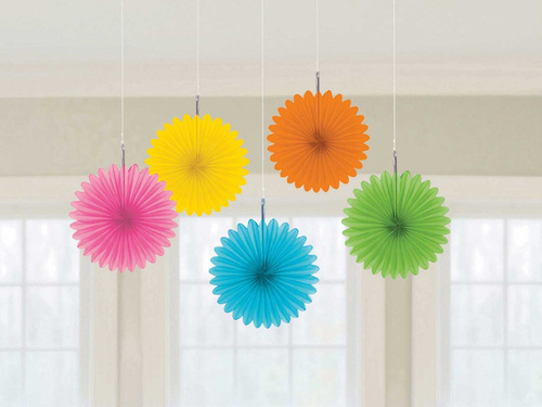 Többszínű függő rozetták - 15 cm - 5 db.