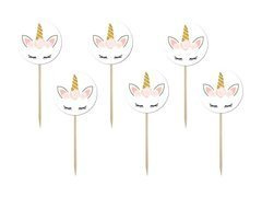 Gyönyörű egyszarvú tortabevonó - 6 db.