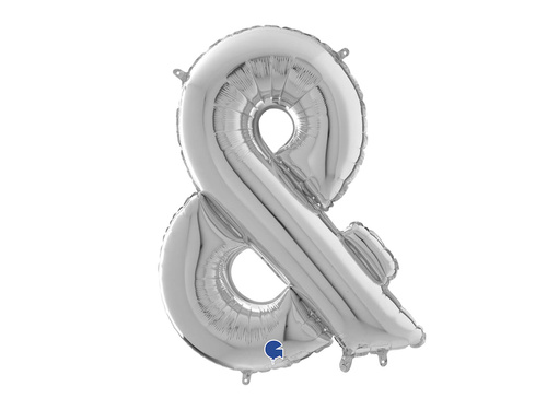 Fólialufi ezüst felirat & - 66 cm - 1 db.