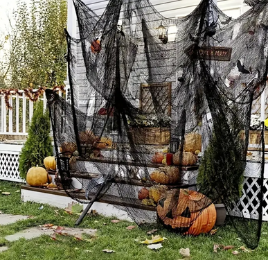 Fekete Halloween háló - 76 x 300 cm - 1 db.