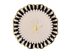 Arany pók halloweeni papírtányér - 23 cm - 6 db.