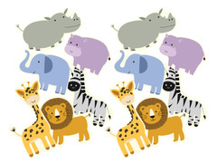 Szafari kétoldalas dekoráció - 12 db.