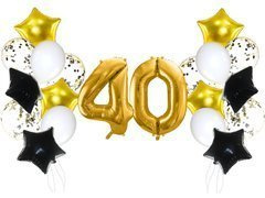 Szett lufi a negyvenes évek arany és fekete - 21 db.