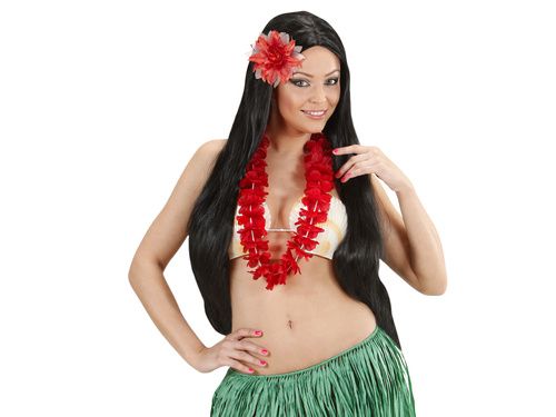 Hawaii virágos kitűző piros - 1 db.