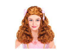 Gyengéd Princess paróka szatén szalagokkal, barna színben