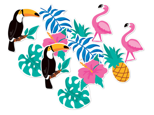 Aloha Party kétoldalas dekoráció - 12 db.