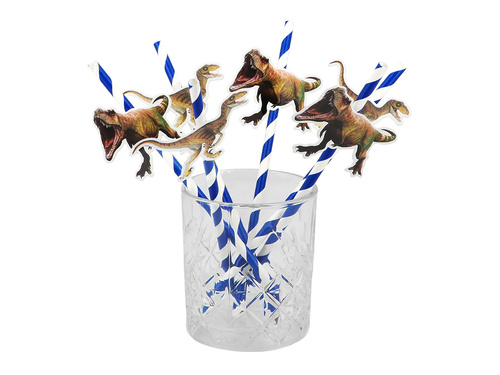 T-Rex papír szívószálak - 20 cm - 6 db.